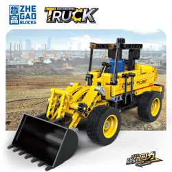 ZHEGAO QL1226 1226 non  XE NÂNG LÙI bộ đồ chơi xếp lắp ráp ghép mô hình ENGINEERING TRUCK 385 khối