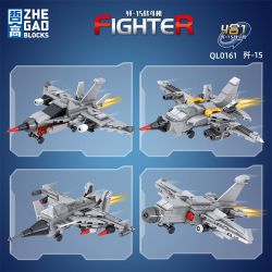 ZHEGAO QL0161 0161 non  MÁY BAY CHIẾN ĐẤU J-15 bộ đồ chơi xếp lắp ráp ghép mô hình Military Army FIGHTER Quân Sự Bộ Đội 488 khối