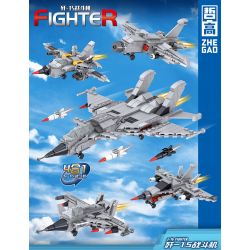ZHEGAO QL0161 0161 non  MÁY BAY CHIẾN ĐẤU J-15 bộ đồ chơi xếp lắp ráp ghép mô hình Military Army FIGHTER Quân Sự Bộ Đội 488 khối
