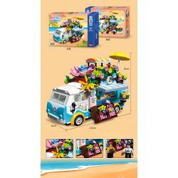 ZHEGAO DZ7005 7005 non  XE HOA LÃNG MẠN bộ đồ chơi xếp lắp ráp ghép mô hình ROMANTIC FLOWER CART 621 khối