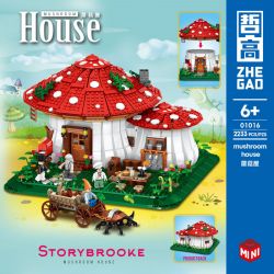 ZHEGAO 01016 non  NHÀ NẤM bộ đồ chơi xếp lắp ráp ghép mô hình Creator Expert MUSHROOM HOUSE Chuyên Gia Sáng Tạo 2233 khối