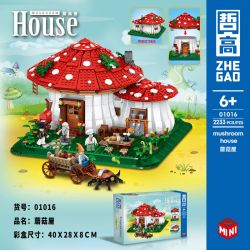 ZHEGAO 01016 non  NHÀ NẤM bộ đồ chơi xếp lắp ráp ghép mô hình Creator Expert MUSHROOM HOUSE Chuyên Gia Sáng Tạo 2233 khối