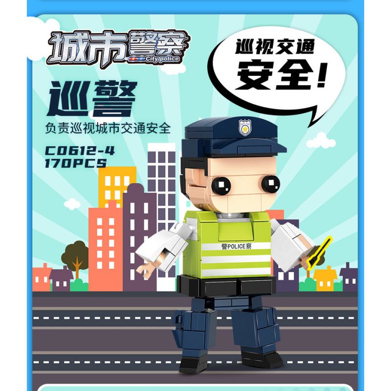 WOMA C0612 0612 non  CẢNH SÁT THÀNH PHỐ bộ đồ chơi xếp lắp ráp ghép mô hình City CITYPOLICE 720 khối