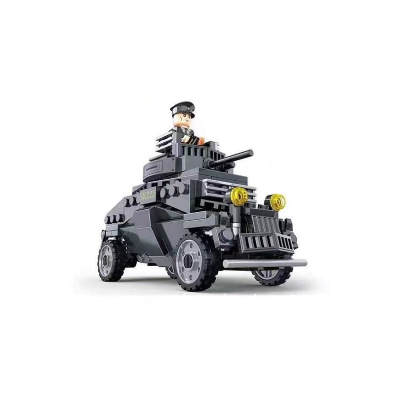 WOMA C0886 0886 non Lego XE BỌC THÉP HẠNG NHẸ SD.KFZ.222 bộ đồ chơi xếp lắp ráp ghép mô hình Military Army MILITARY LIGHT ARMORED VEHICLE Quân Sự Bộ Đội 220 khối