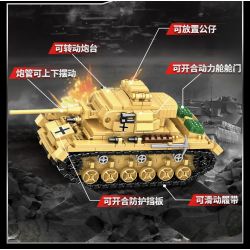 WOMA C0882 0882 non  XE TĂNG TIGER 9 TRONG 1 bộ đồ chơi xếp lắp ráp ghép mô hình Military Army TIGER TANK Quân Sự Bộ Đội 563 khối