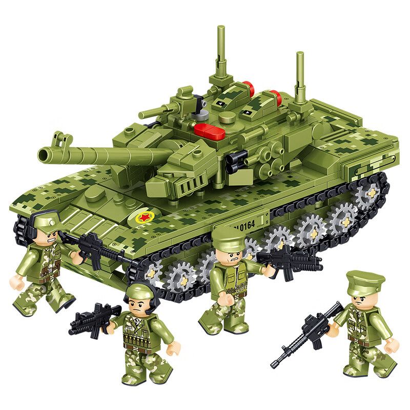 ZHEGAO QL0164 0164 non Lego KẾT HỢP XE TĂNG ĐƯỢC THEO DÕI 4 bộ đồ chơi xếp lắp ráp ghép mô hình Military Army Quân Sự Bộ Đội 730 khối