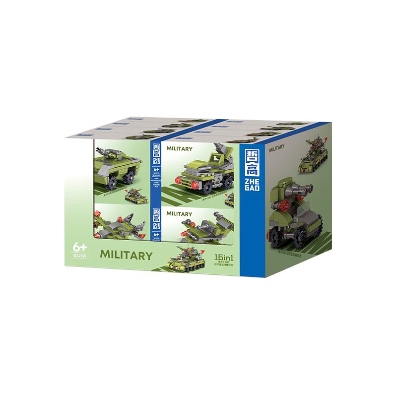 ZHEGAO QL2135 2135 non Lego XE TĂNG LỘI NƯỚC MINI 16 TỔ HỢP bộ đồ chơi xếp lắp ráp ghép mô hình Military Army Quân Sự Bộ Đội 686 khối