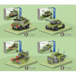 ZHEGAO QL2135 2135 non  XE TĂNG LỘI NƯỚC MINI 16 TỔ HỢP bộ đồ chơi xếp lắp ráp ghép mô hình Military Army Quân Sự Bộ Đội 686 khối