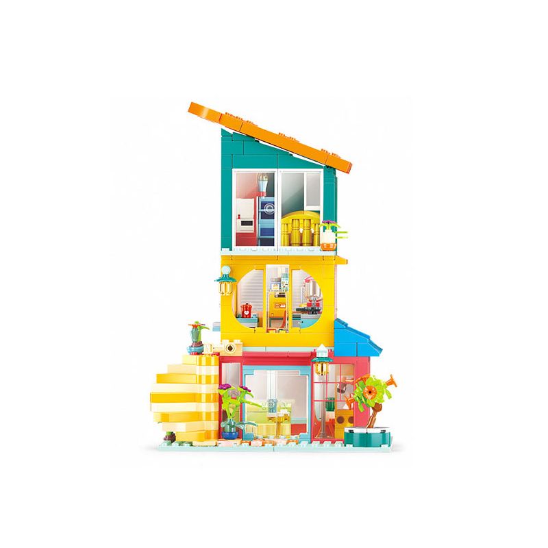 SLUBAN M38-B1090 B1090 1090 M38B1090 38-B1090 non  NGÔI NHÀ XẾP CHỒNG ĐẦY MÀU SẮC bộ đồ chơi xếp lắp ráp ghép mô hình 571 khối