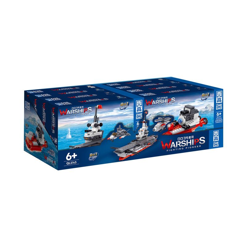 ZHEGAO QL2143 2143 non Lego HÀNG KHÔNG MẪU HẠM SỐ 003 bộ đồ chơi xếp lắp ráp ghép mô hình 003 AIRCRAFT CARRIER 753 khối