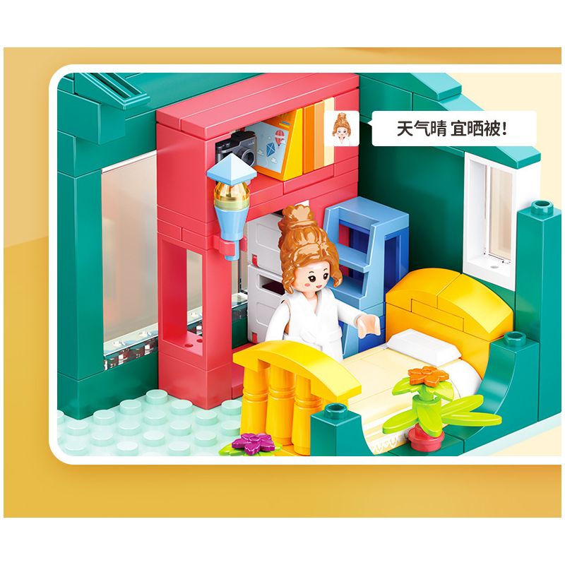 SLUBAN M38-B1090 B1090 1090 M38B1090 38-B1090 non  NGÔI NHÀ XẾP CHỒNG ĐẦY MÀU SẮC bộ đồ chơi xếp lắp ráp ghép mô hình 571 khối