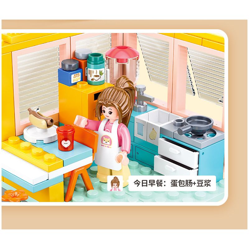 SLUBAN M38-B1090 B1090 1090 M38B1090 38-B1090 non  NGÔI NHÀ XẾP CHỒNG ĐẦY MÀU SẮC bộ đồ chơi xếp lắp ráp ghép mô hình 571 khối