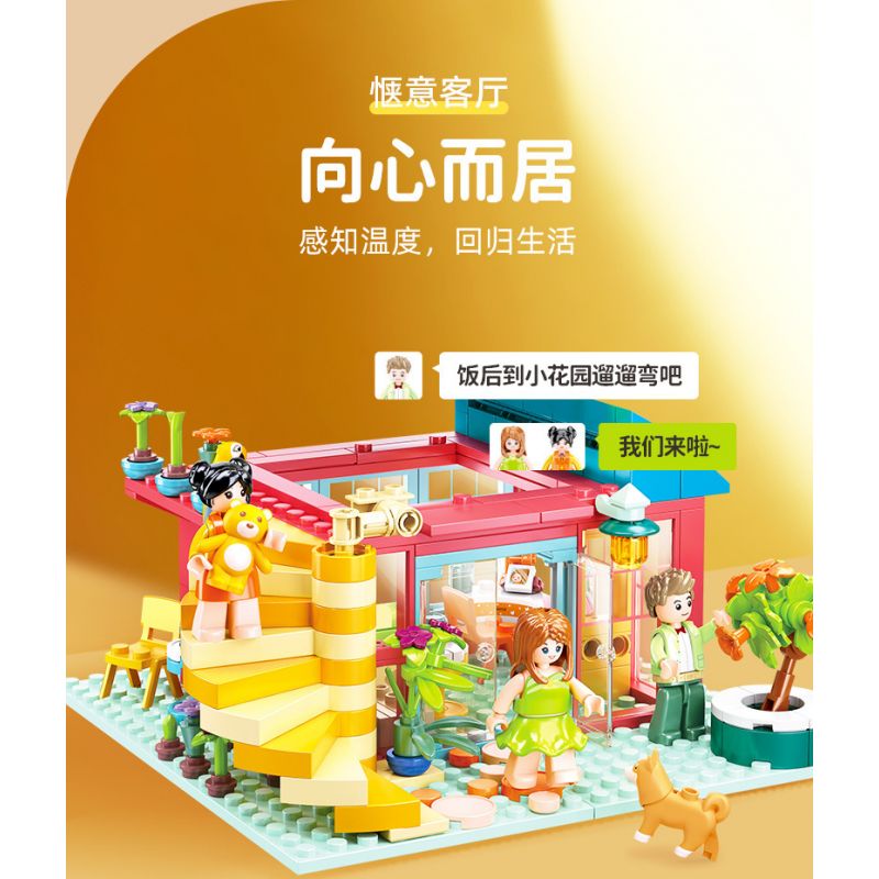 SLUBAN M38-B1090 B1090 1090 M38B1090 38-B1090 non  NGÔI NHÀ XẾP CHỒNG ĐẦY MÀU SẮC bộ đồ chơi xếp lắp ráp ghép mô hình 571 khối