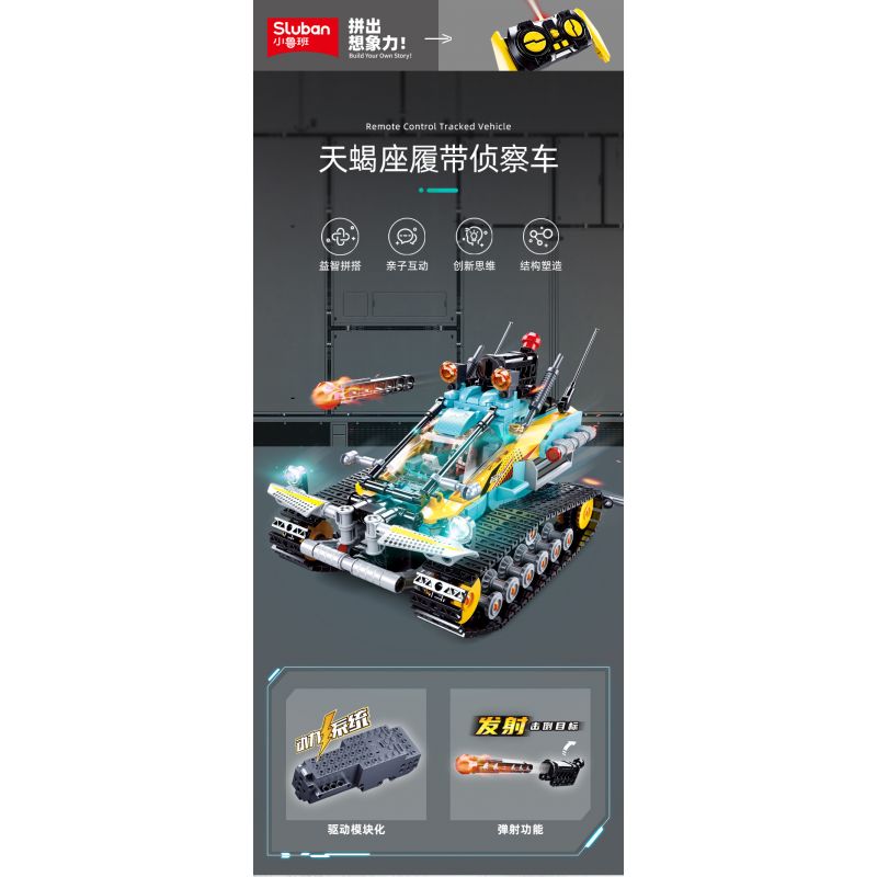 SLUBAN M38-B1021 B1021 1021 M38B1021 38-B1021 non  XE ĐIỀU KHIỂN TỪ XA TRINH SÁT BÁNH XÍCH SCORPIO bộ đồ chơi xếp lắp ráp ghép mô hình  REMOTE CONTROL TRACKED VEHICLE Kỹ Thuật Công Nghệ Cao Mô Hình Phương Tiện 530 khối