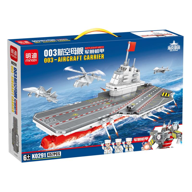 MINGDI LEIBAO K0291 0291 non Lego TÀU SÂN BAY 003 bộ đồ chơi xếp lắp ráp ghép mô hình 003 AIRCRAFT CARRIER 457 khối