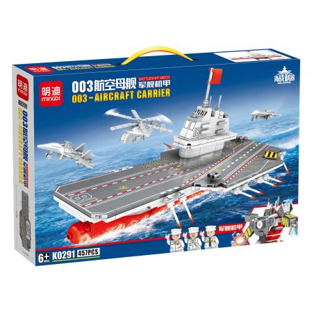 MINGDI LEIBAO K0291 0291 non  TÀU SÂN BAY 003 bộ đồ chơi xếp lắp ráp ghép mô hình 003 AIRCRAFT CARRIER 457 khối