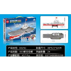 MINGDI LEIBAO K0291 0291 non  TÀU SÂN BAY 003 bộ đồ chơi xếp lắp ráp ghép mô hình 003 AIRCRAFT CARRIER 457 khối