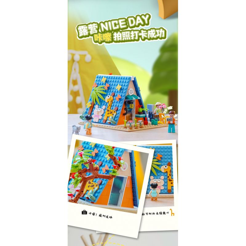 SLUBAN M38-B1088 B1088 1088 M38B1088 38-B1088 non  CABIN CẮM TRẠI TỰ LÀM bộ đồ chơi xếp lắp ráp ghép mô hình Girl Con Gái 341 khối