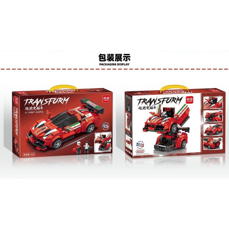 YIMU YM-77002 77002 YM77002 BRUCCO BLK-0102 0102 BLK0102 RC-102 MINGDI LEIBAO 10097 non  SIÊU XE Ô TÔ BIẾN HÌNH FARALI 488 bộ đồ chơi xếp lắp ráp ghép mô hình 414 khối
