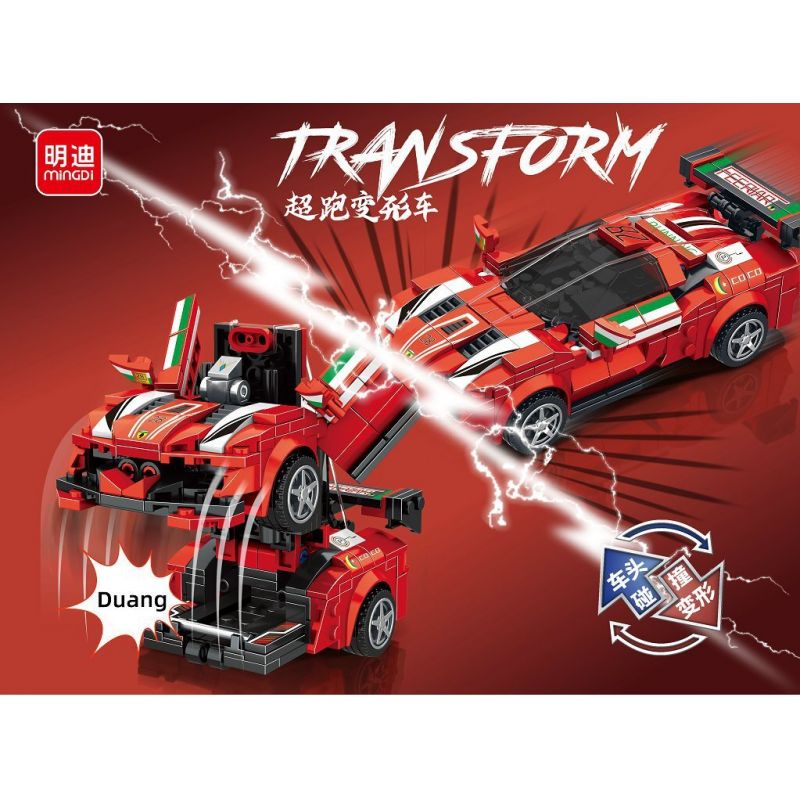 YIMU YM-77002 77002 YM77002 BRUCCO BLK-0102 0102 BLK0102 RC-102 MINGDI LEIBAO 10097 non  SIÊU XE Ô TÔ BIẾN HÌNH FARALI 488 bộ đồ chơi xếp lắp ráp ghép mô hình 414 khối