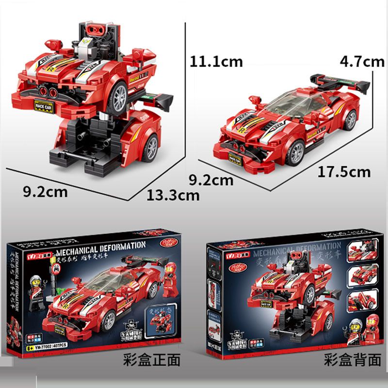 YIMU YM-77002 77002 YM77002 BRUCCO BLK-0102 0102 BLK0102 RC-102 MINGDI LEIBAO 10097 non  SIÊU XE Ô TÔ BIẾN HÌNH FARALI 488 bộ đồ chơi xếp lắp ráp ghép mô hình 414 khối