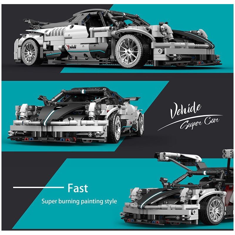 YUPIN P1401 1401 non  ZONDA GT tỷ lệ 1:14 bộ đồ chơi xếp lắp ráp ghép mô hình  PAGANI ZONDA Kỹ Thuật Công Nghệ Cao Mô Hình Phương Tiện 1689 khối