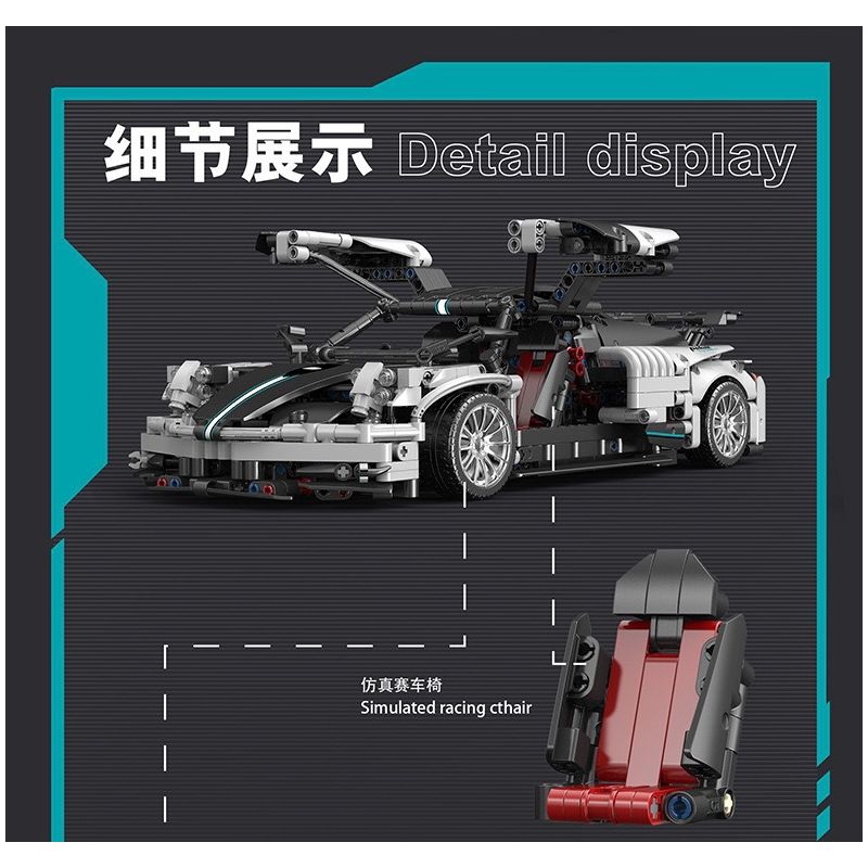 YUPIN P1401 1401 non  ZONDA GT tỷ lệ 1:14 bộ đồ chơi xếp lắp ráp ghép mô hình  PAGANI ZONDA Kỹ Thuật Công Nghệ Cao Mô Hình Phương Tiện 1689 khối