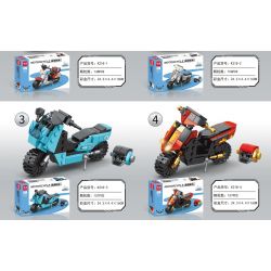 MINGDI LEIBAO K218 non  XE TĂNG TỐC 8 TRONG 2 bộ đồ chơi xếp lắp ráp ghép mô hình Motorcycle Motorbike Xe Hai Bánh 1206 khối