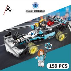 MINGDI LEIBAO 10079 non  HUYỀN THOẠI XE ĐUA F1 KÉO LÙI 4IN2 bộ đồ chơi xếp lắp ráp ghép mô hình 649 khối