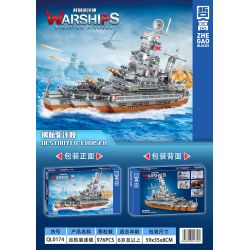 ZHEGAO QL0174 0174 non  TÀU KHU TRỤC bộ đồ chơi xếp lắp ráp ghép mô hình DESTROYER CRUISER 976 khối