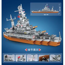 ZHEGAO QL0174 0174 non  TÀU KHU TRỤC bộ đồ chơi xếp lắp ráp ghép mô hình DESTROYER CRUISER 976 khối