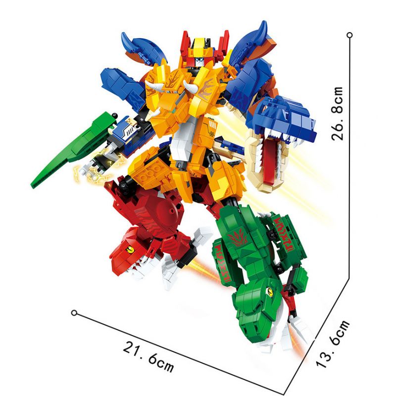 ZHEGAO GZ4004 4004 non  TYRANNOSAURUS REX 10 TỔ HỢP bộ đồ chơi xếp lắp ráp ghép mô hình 1158 khối