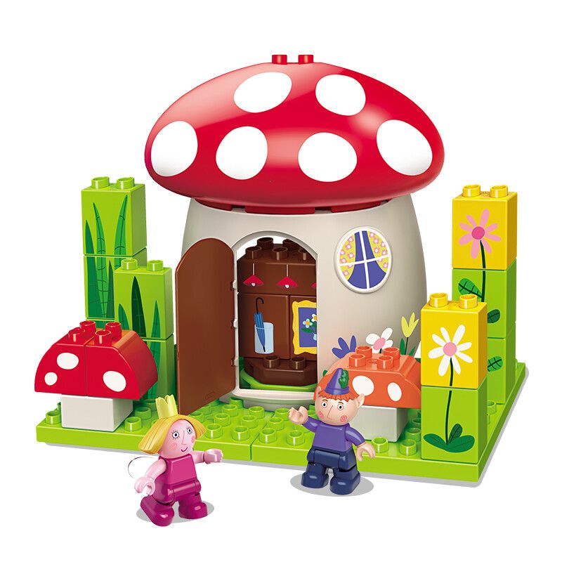 Enlighten 5203 Qman 5203 non Lego NGÔI NHÀ NẤM MA THUẬT bộ đồ chơi xếp lắp ráp ghép mô hình BEN AND HOLLY'S LITTLE KINGDOM 27 khối