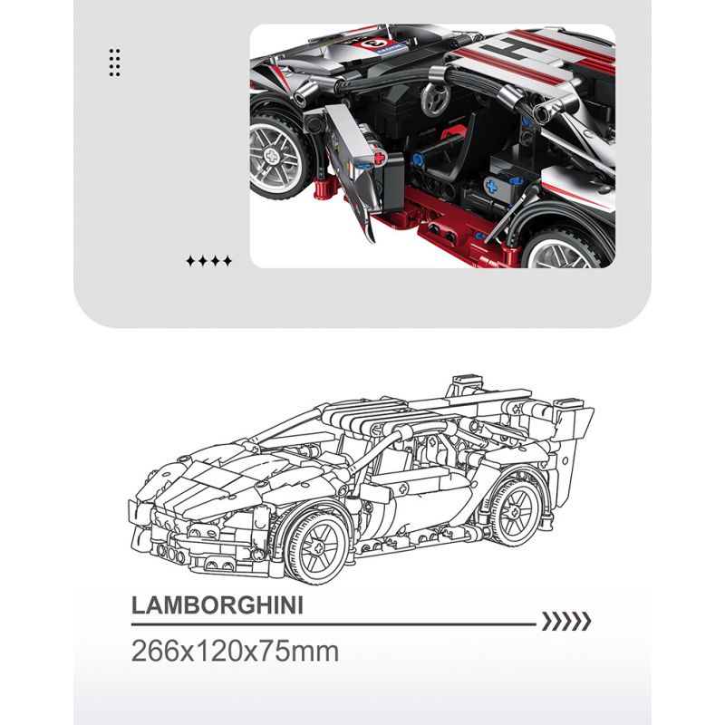 STAR MUSIC FF10011 10011 non  LAMBORGHINI ĐỘC bộ đồ chơi xếp lắp ráp ghép mô hình  Kỹ Thuật Công Nghệ Cao Mô Hình Phương Tiện 705 khối