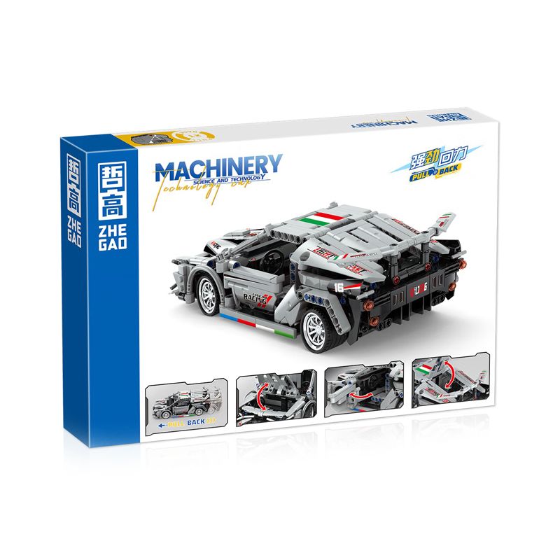 ZHEGAO QL1236 1236 non  XE ĐUA LMG-16 LÙI bộ đồ chơi xếp lắp ráp ghép mô hình Speed Champions Racing Cars Đua Xe Công Thức 589 khối