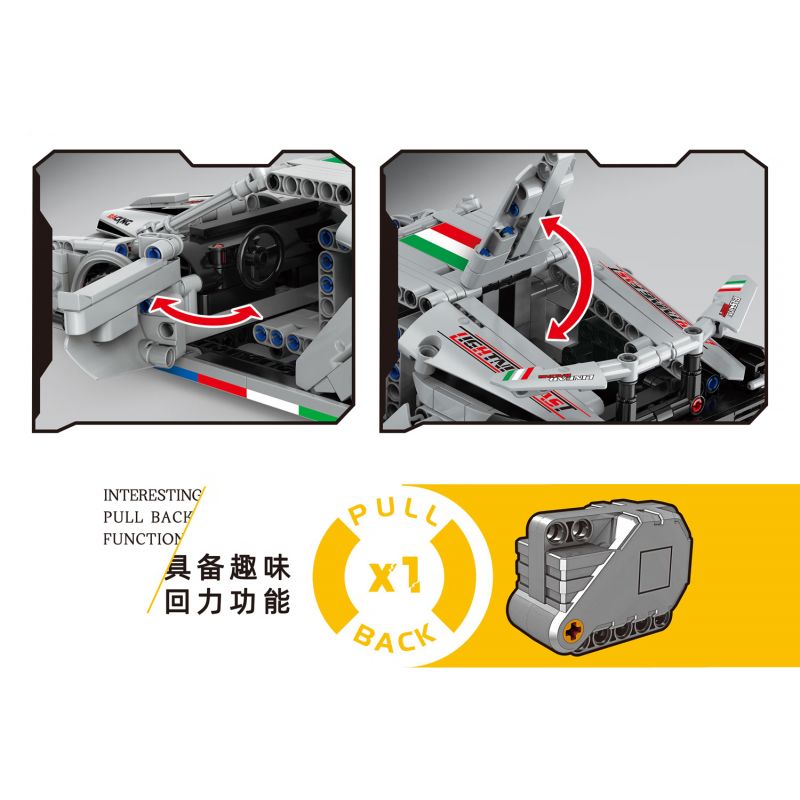 ZHEGAO QL1236 1236 non  XE ĐUA LMG-16 LÙI bộ đồ chơi xếp lắp ráp ghép mô hình Speed Champions Racing Cars Đua Xe Công Thức 589 khối
