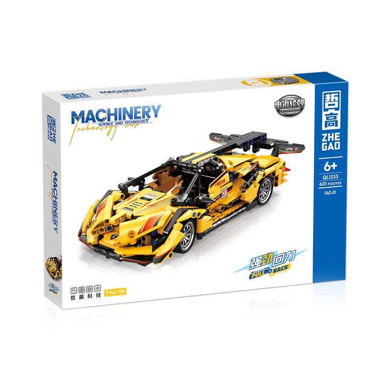 ZHEGAO QL1233 1233 non  FAC-01 RACING KÉO LÙI XE bộ đồ chơi xếp lắp ráp ghép mô hình Speed Champions Racing Cars Đua Xe Công Thức 601 khối