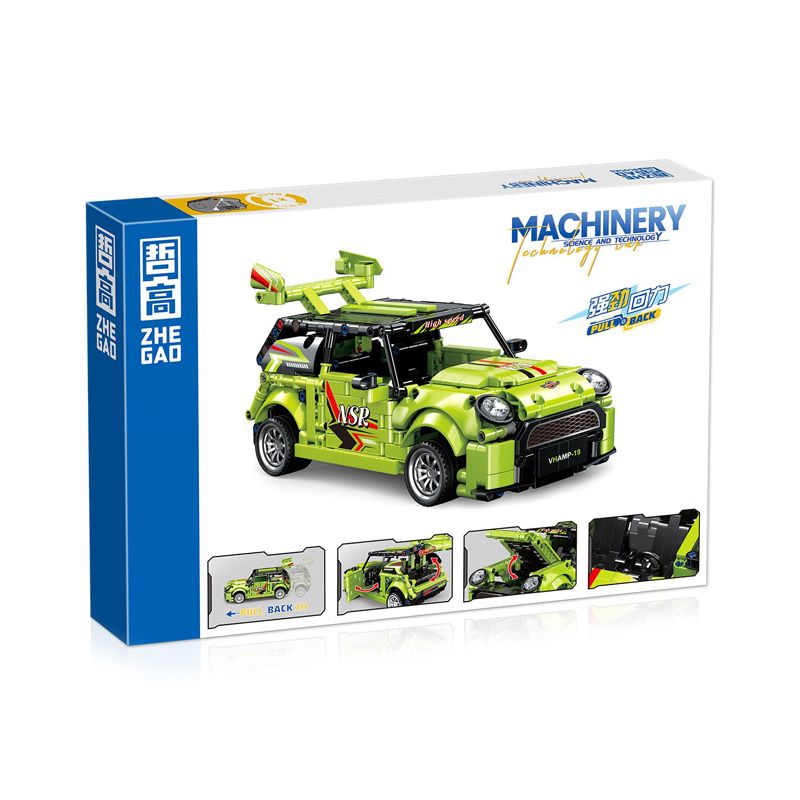 ZHEGAO QL1232 1232 non  XE ĐUA CAR-22 KÉO LÙI bộ đồ chơi xếp lắp ráp ghép mô hình Speed Champions Racing Cars Đua Xe Công Thức 609 khối