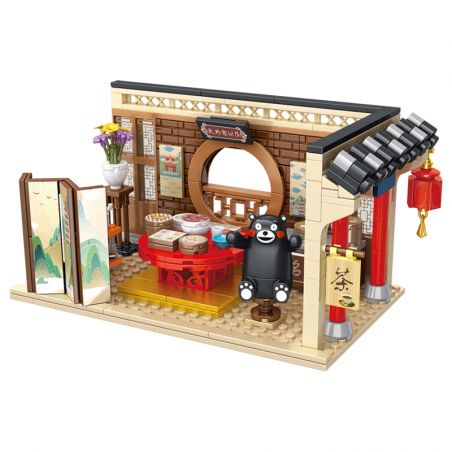 INBRIXX 880012 non  QUÁN TRÀ BUỔI SÁNG KUMAMON bộ đồ chơi xếp lắp ráp ghép mô hình Creator Sáng Tạo 350 khối