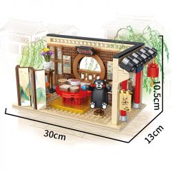 INBRIXX 880012 non  QUÁN TRÀ BUỔI SÁNG KUMAMON bộ đồ chơi xếp lắp ráp ghép mô hình Creator Sáng Tạo 350 khối