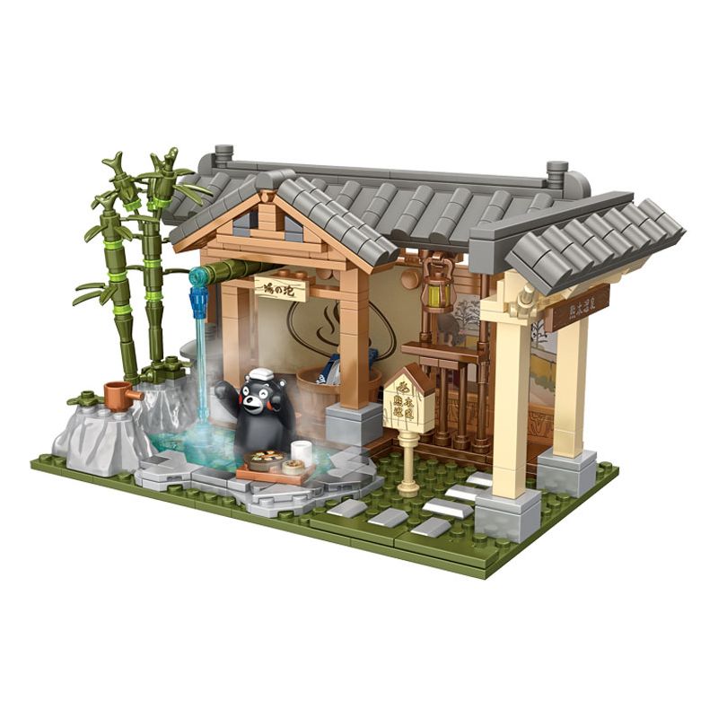 INBRIXX 880009 non Lego SUỐI NƯỚC NÓNG GẤU KUMAMOTO bộ đồ chơi xếp lắp ráp ghép mô hình Creator KUMAMON Sáng Tạo 413 khối