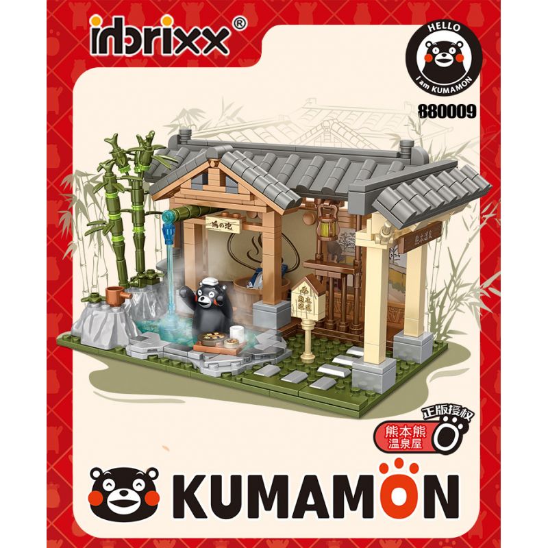 INBRIXX 880009 non  SUỐI NƯỚC NÓNG GẤU KUMAMOTO bộ đồ chơi xếp lắp ráp ghép mô hình Creator KUMAMON Sáng Tạo 413 khối