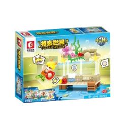 SEMBO 1901 1902 1903 1904 non  CÔNG VIÊN GIẢI TRÍ ĐẠI DƯƠNG 4 TỔ HỢP bộ đồ chơi xếp lắp ráp ghép mô hình Lung Tung Thuộc Nhiều Thể Loại PIXEL WORLD 379 khối