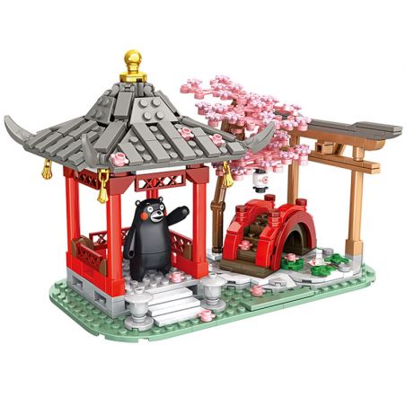 INBRIXX 880011 non  CÔNG VIÊN HOA ANH ĐÀO KUMAMON bộ đồ chơi xếp lắp ráp ghép mô hình Creator Sáng Tạo 512 khối