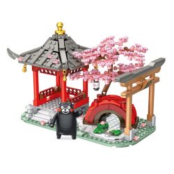 INBRIXX 880011 non  CÔNG VIÊN HOA ANH ĐÀO KUMAMON bộ đồ chơi xếp lắp ráp ghép mô hình Creator Sáng Tạo 512 khối
