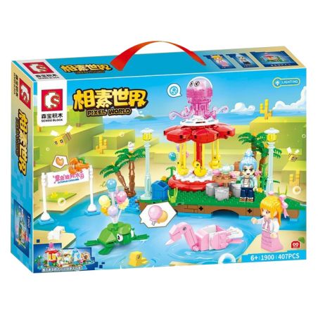 SEMBO 1900 non  BĂNG CHUYỀN BẠCH TUỘC bộ đồ chơi xếp lắp ráp ghép mô hình Lung Tung Thuộc Nhiều Thể Loại PIXEL WORLD 407 khối
