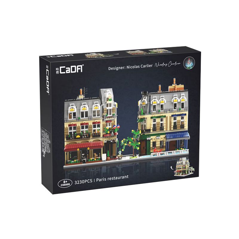 CADA DOUBLEE C66009 66009 non  NHÀ HÀNG PARIS bộ đồ chơi xếp lắp ráp ghép mô hình Mini Modular PARIS RESTAURANT Đường Phố Thu Nhỏ 3230 khối