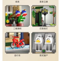 CADA DOUBLEE C66009 66009 non  NHÀ HÀNG PARIS bộ đồ chơi xếp lắp ráp ghép mô hình Mini Modular PARIS RESTAURANT Đường Phố Thu Nhỏ 3230 khối