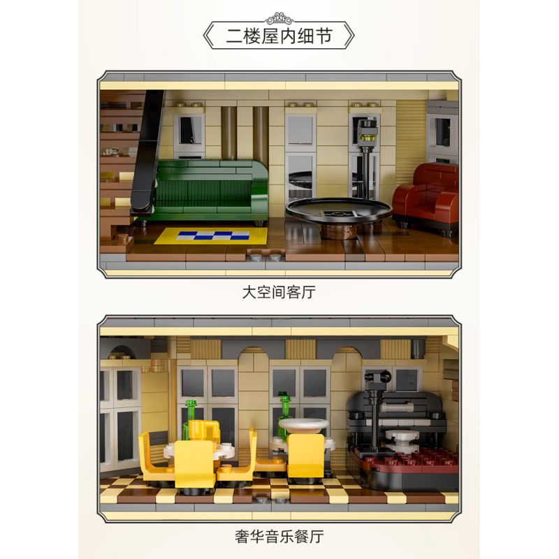 CADA DOUBLEE C66009 66009 non  NHÀ HÀNG PARIS bộ đồ chơi xếp lắp ráp ghép mô hình Mini Modular PARIS RESTAURANT Đường Phố Thu Nhỏ 3230 khối