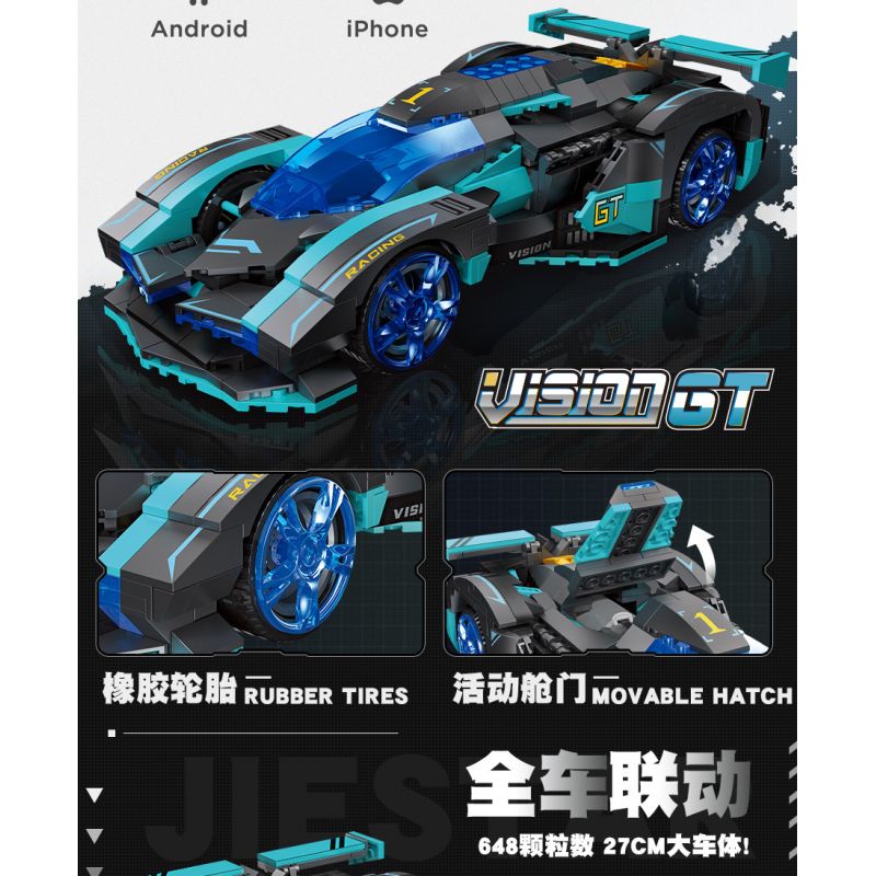 JIESTAR 92019 non  XE THỂ THAO VISION GT bộ đồ chơi xếp lắp ráp ghép mô hình  Kỹ Thuật Công Nghệ Cao Mô Hình Phương Tiện 648 khối